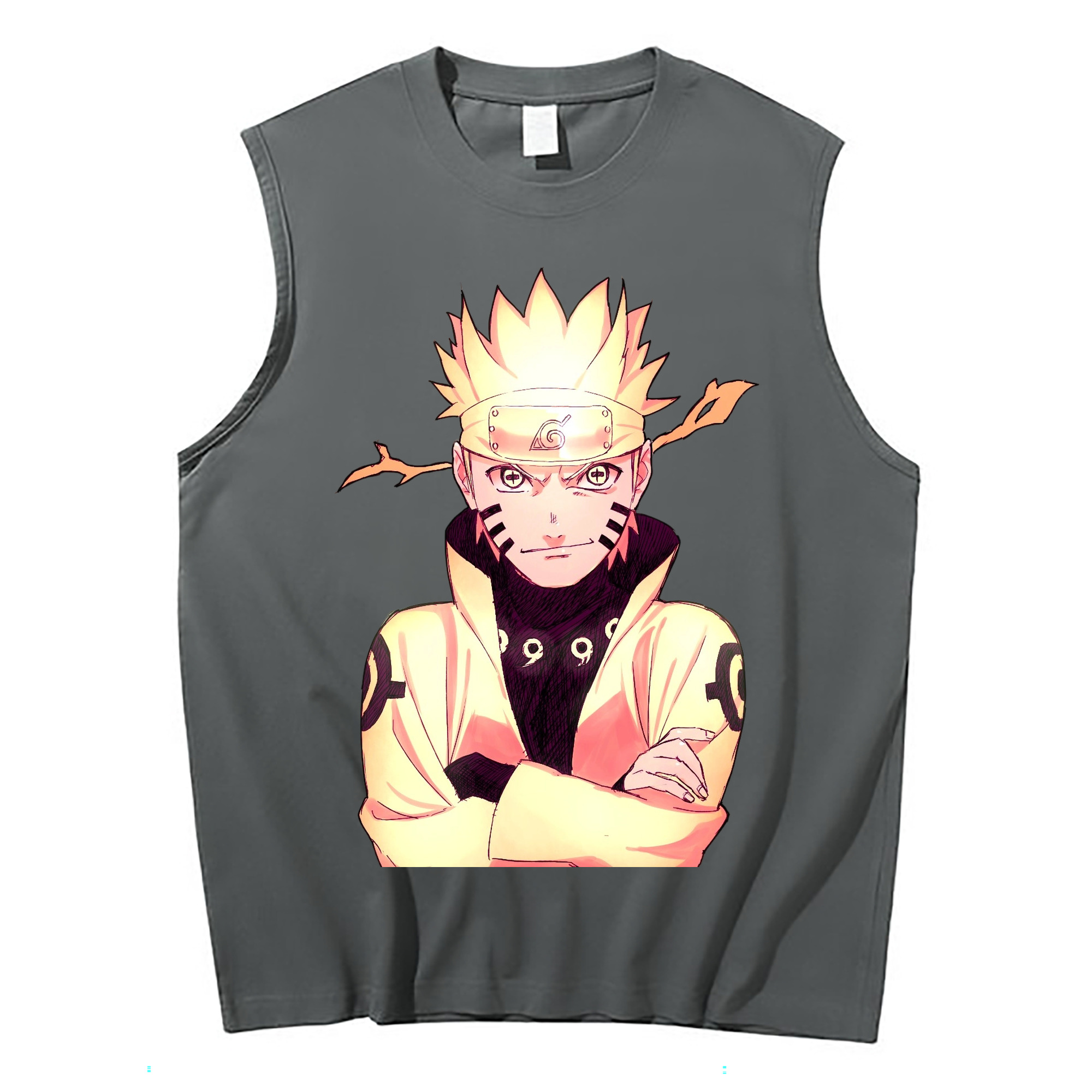（画像用） NARUTO -ナルト- うずまき ナルト Uzumaki Naruto コットン100％タンクトップ（フロントプリント）